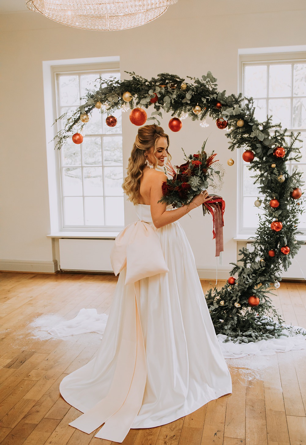 Burgundy Green Christmas Wedding Ideas Charly Mae Photography