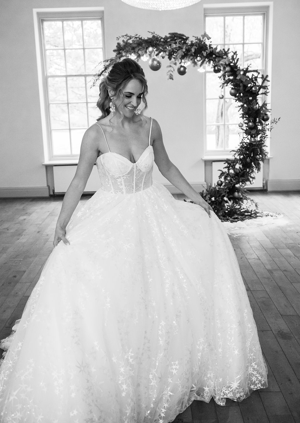 Burgundy Green Christmas Wedding Ideas Charly Mae Photography Dress Gown Bride Princess