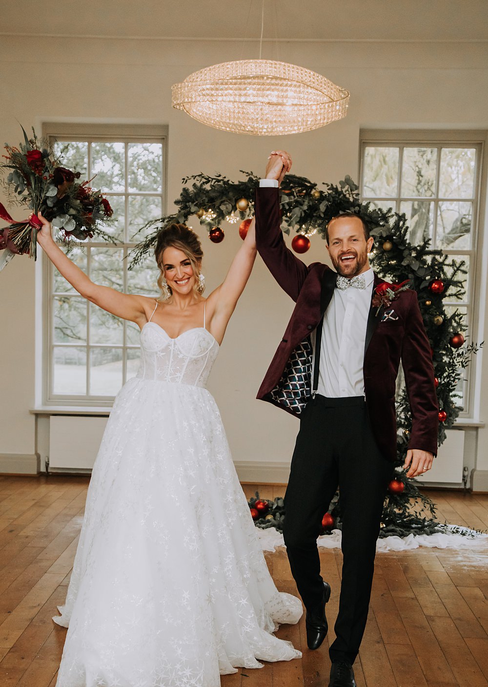 Burgundy Green Christmas Wedding Ideas Charly Mae Photography