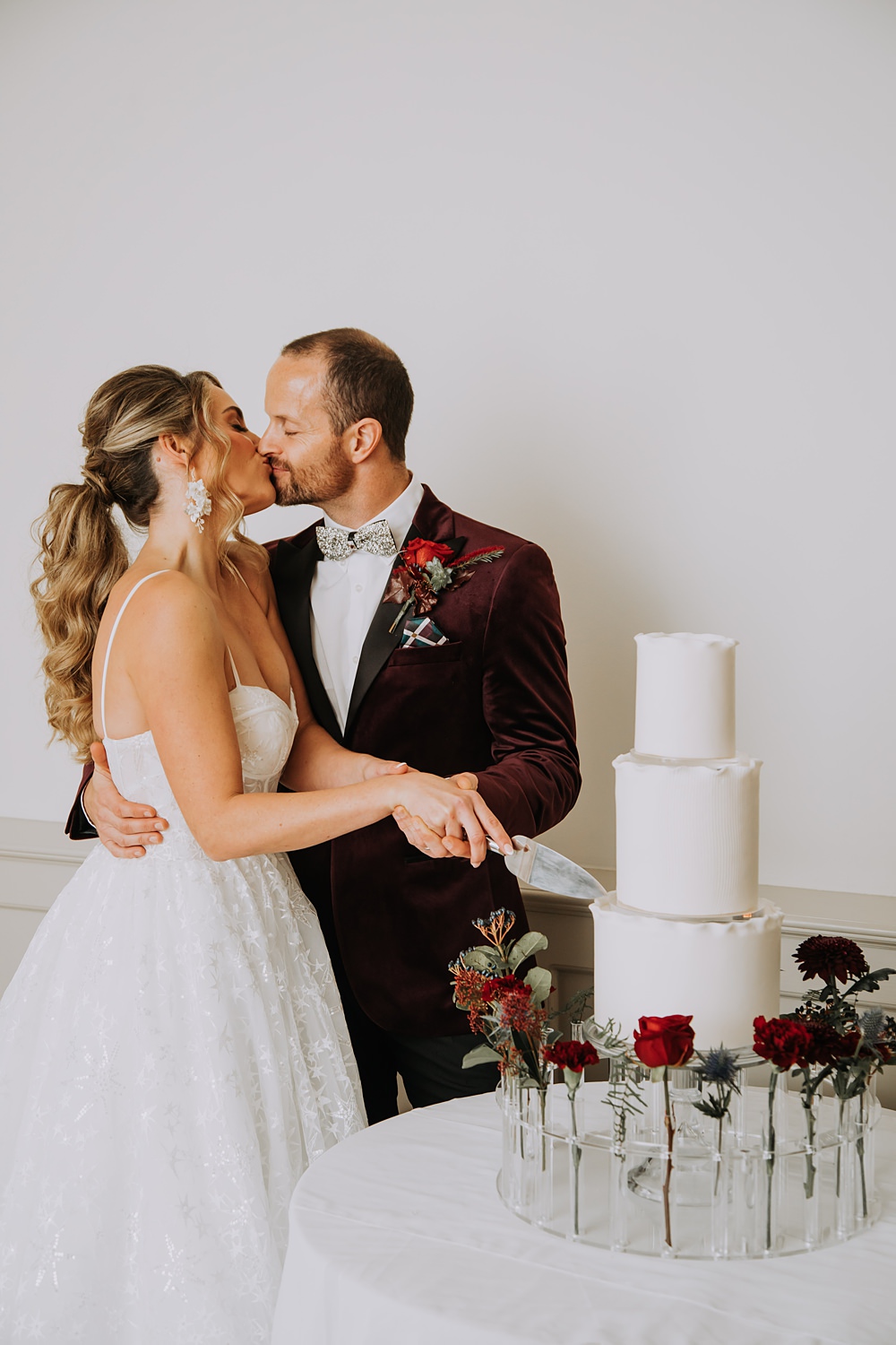 Burgundy Green Christmas Wedding Ideas Charly Mae Photography