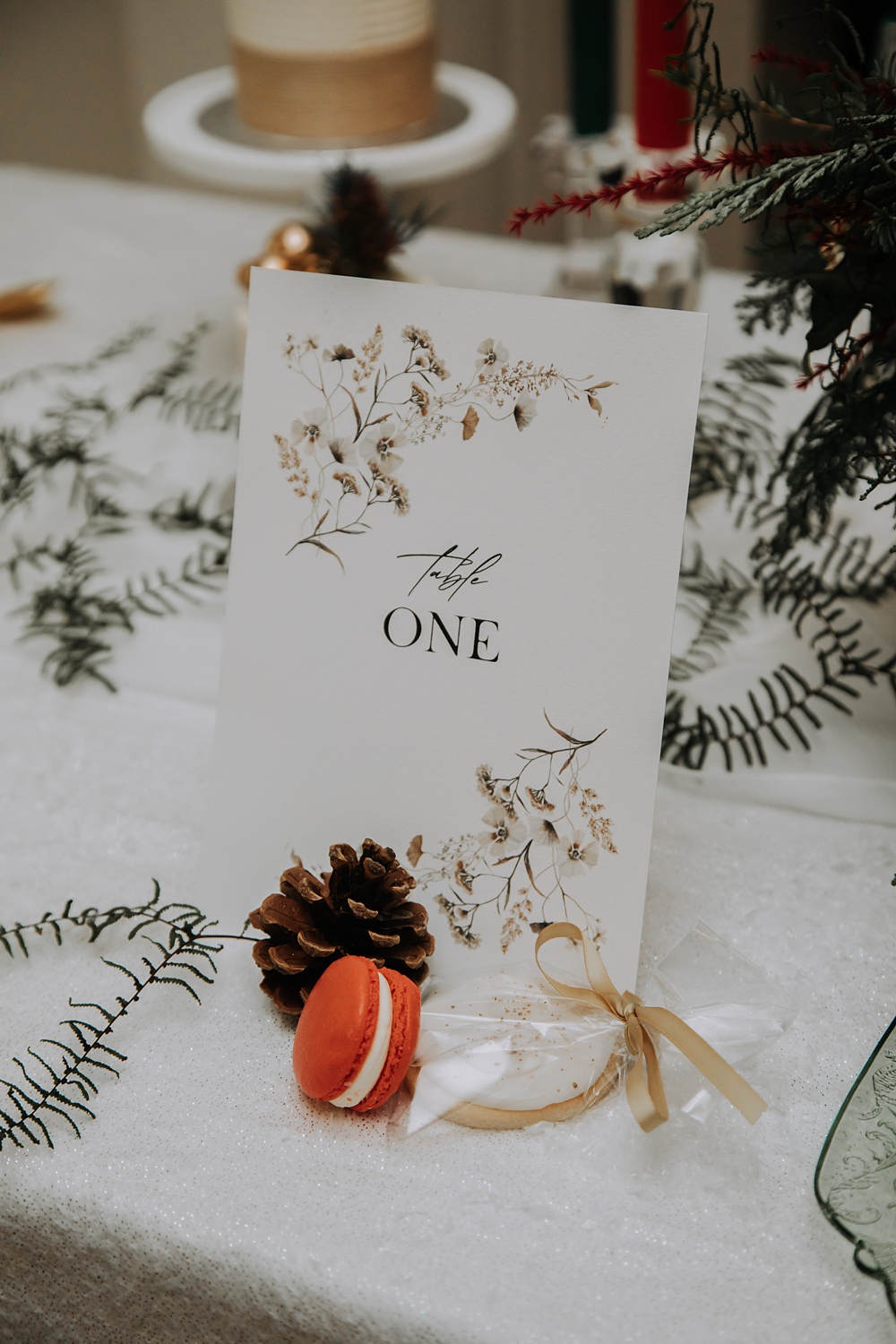 Burgundy Green Christmas Wedding Ideas Charly Mae Photography Table Number Name Sign Floral