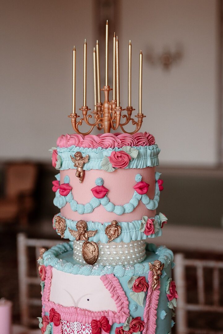 Candelabra Wedding Cake Topper Gold Candle Katherine and Her Camera