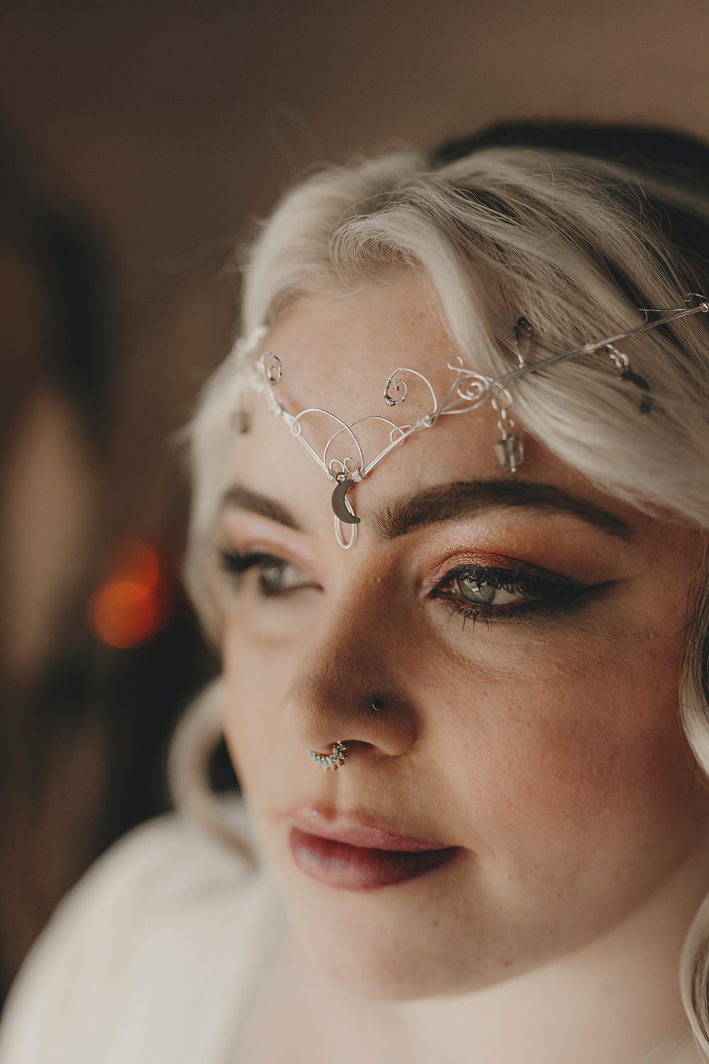 Celestial Witchy Winter Wedding Ideas Aurora Photographic Bridal Makeup Jewellery