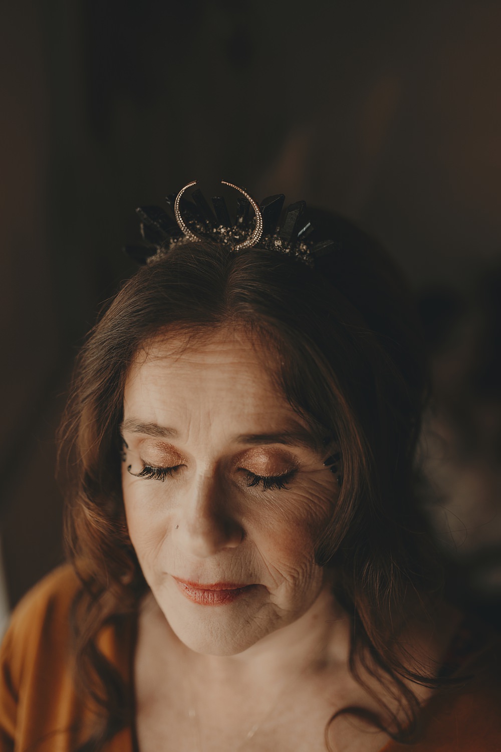 Celestial Witchy Winter Wedding Ideas Aurora Photographic Bride Bridesmaid Makeup Crown