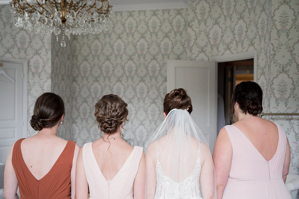 Chateau de Siradan Wedding Award Weddings Bride Bridesmaid Hairstyle Up Do