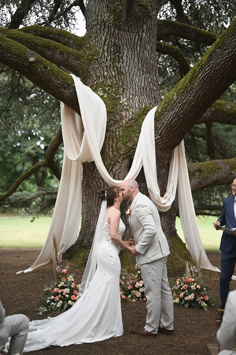 Chateau de Siradan Wedding Award Weddings Tree Ceremony Drapes Flowers Aisle