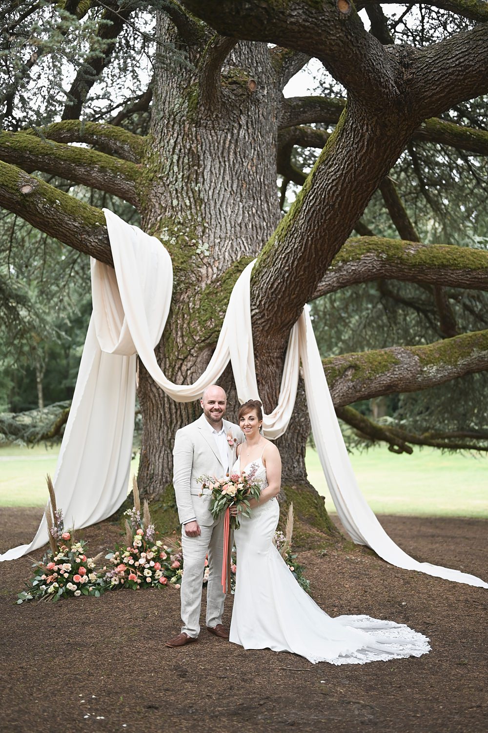 Chateau de Siradan Wedding Award Weddings Tree Ceremony Drapes Flowers Aisle