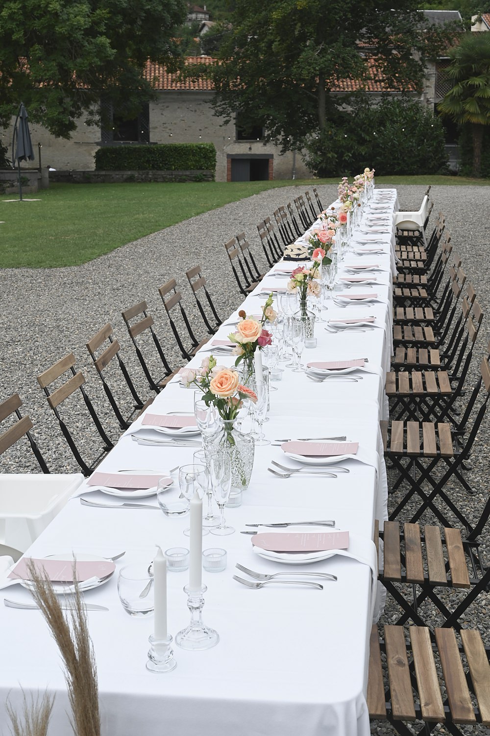 Chateau de Siradan Wedding Award Weddings Outdoor Long Table Flowers Decor