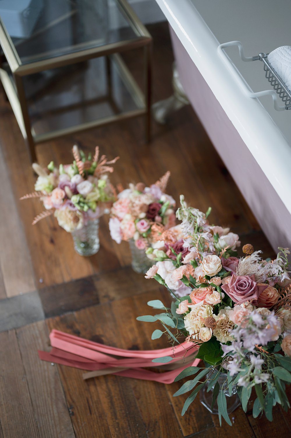 Chateau de Siradan Wedding Award Weddings Pink Cream Bouquets Flowers Bride Bridesmaid