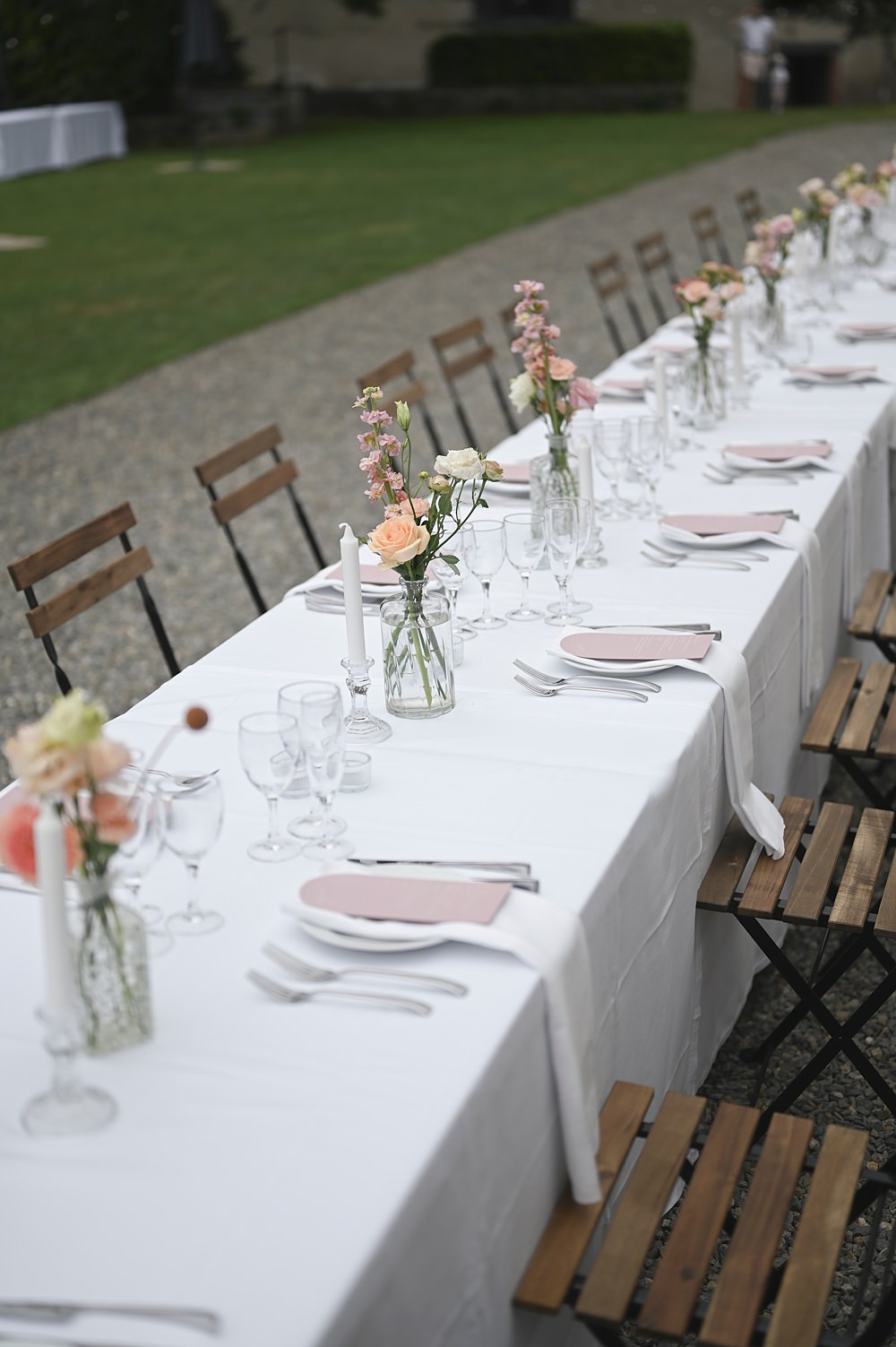 Chateau de Siradan Wedding Award Weddings Outdoor Long Table Flowers Decor