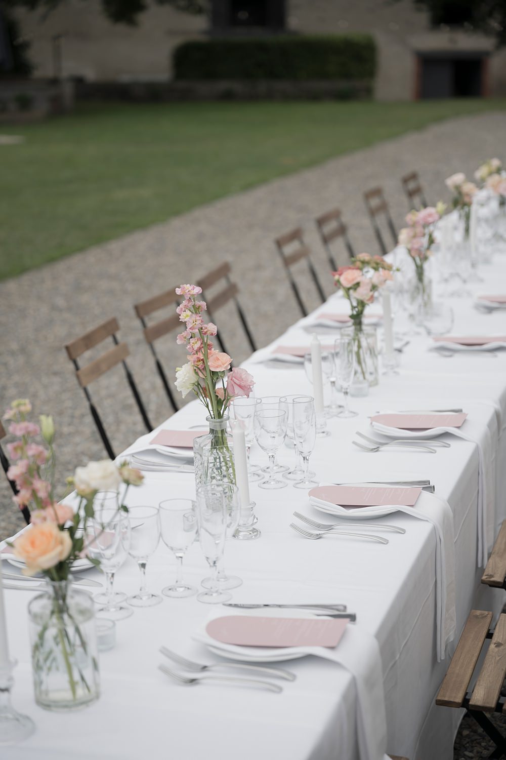 Chateau de Siradan Wedding Award Weddings Outdoor Long Table Flowers Decor