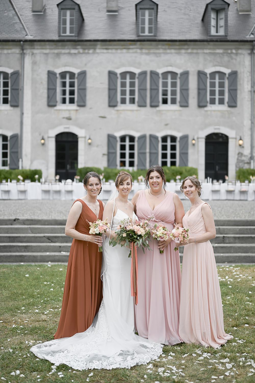 Chateau de Siradan Wedding Award Weddings Bridesmaid Dresses Pink Rust Burnt Orange