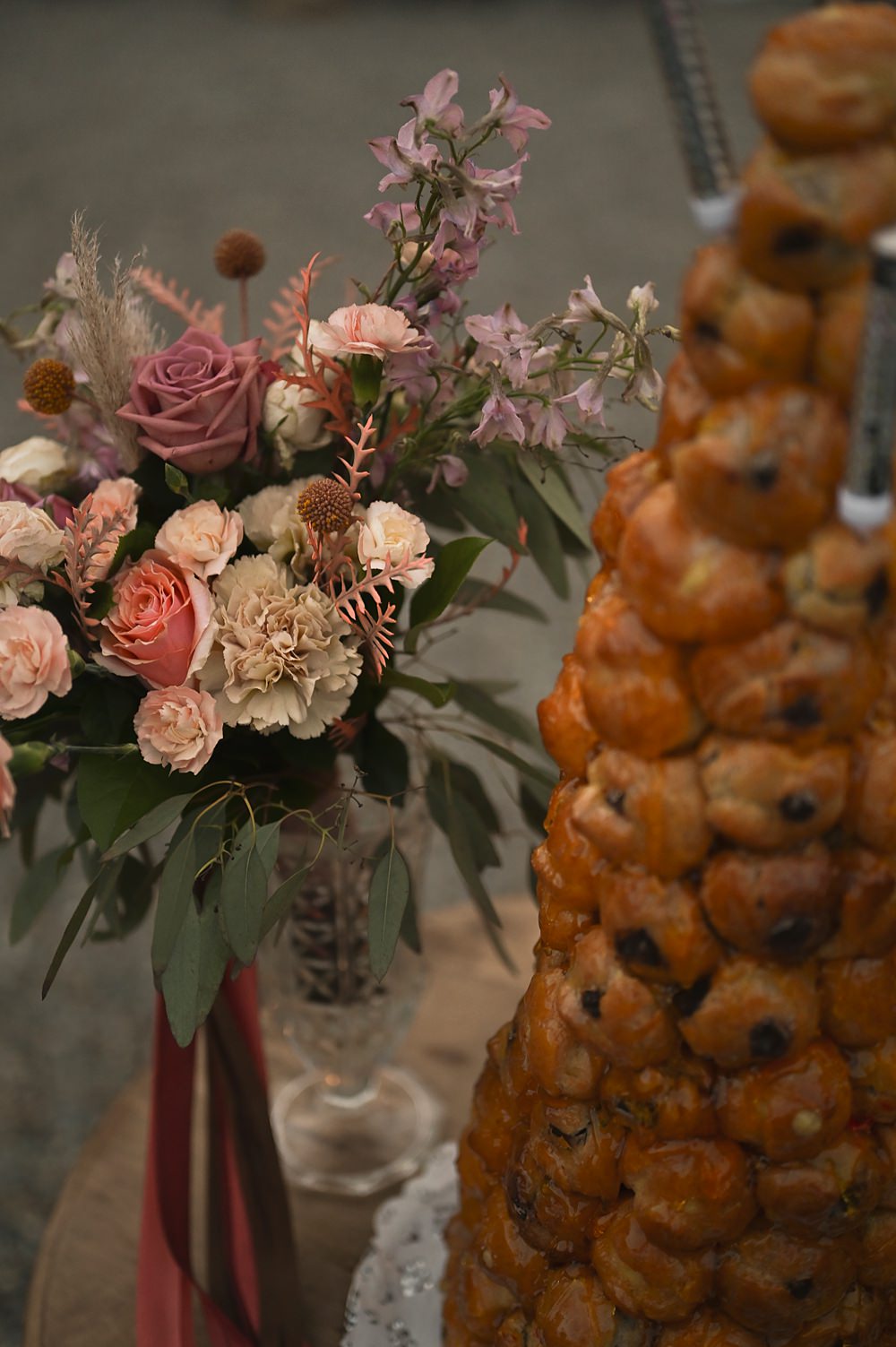 Chateau de Siradan Wedding Award Weddings Croquembouche Cake Flowers