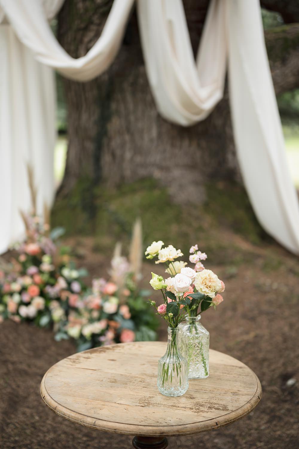 Chateau de Siradan Wedding Award Weddings Ceremony Table Bottle Flowers