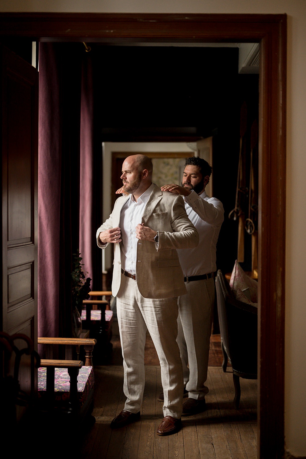 Chateau de Siradan Wedding Award Weddings Groom Grey Suit