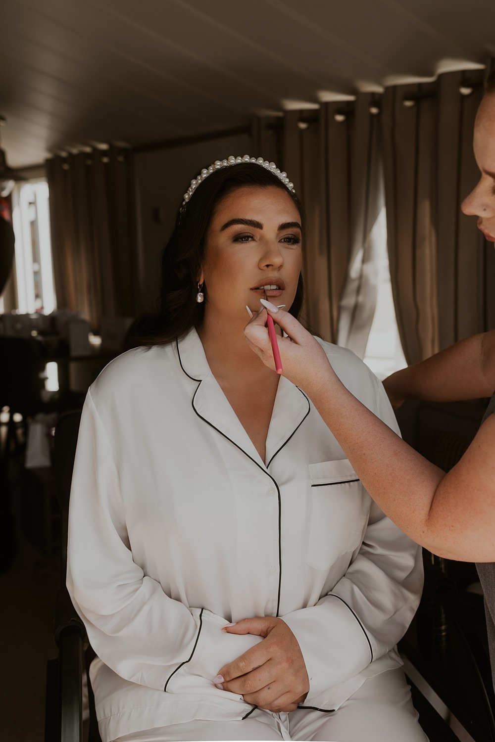 Classic Barn Wedding Firewood Film Bride Makeup