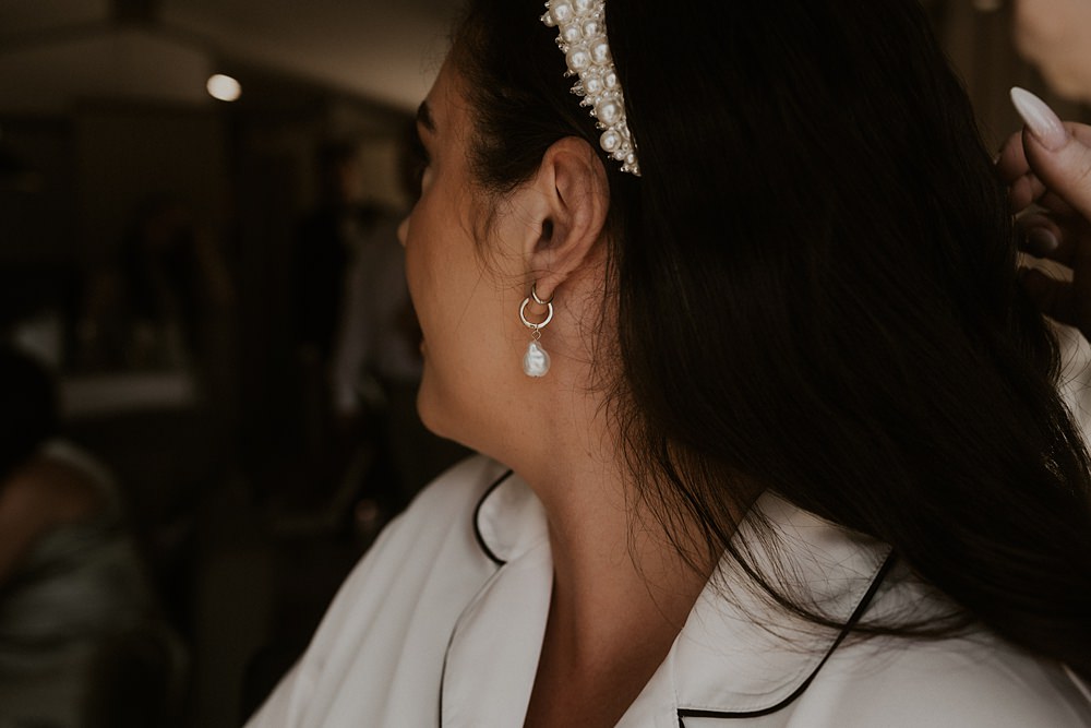 Classic Barn Wedding Firewood Film Bride Earrings