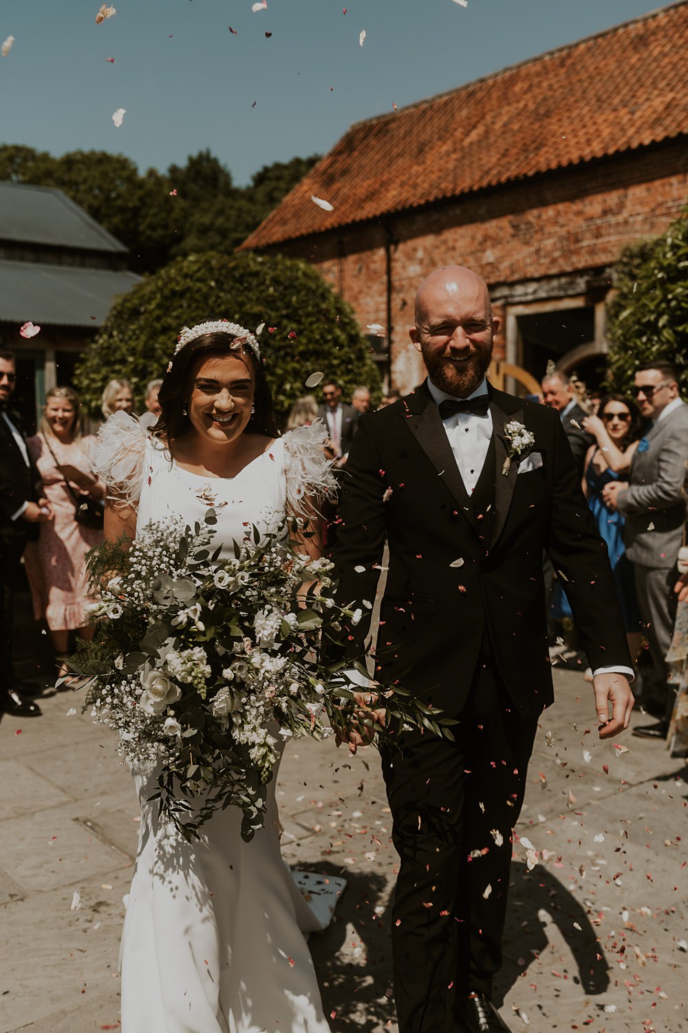 Classic Barn Wedding Firewood Film Confetti Throw