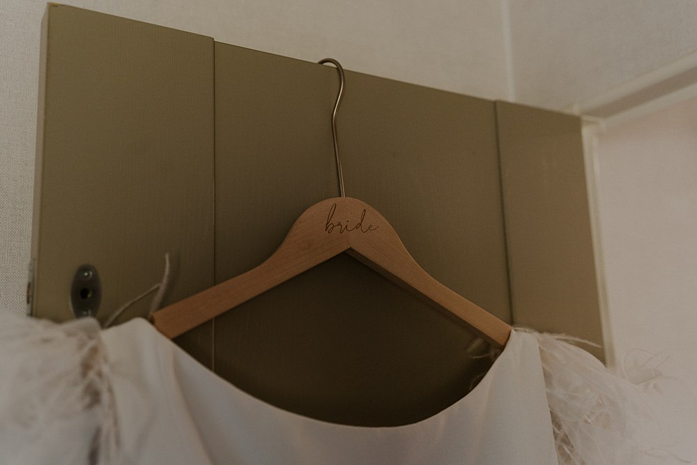 Classic Barn Wedding Firewood Film Bride Hanger