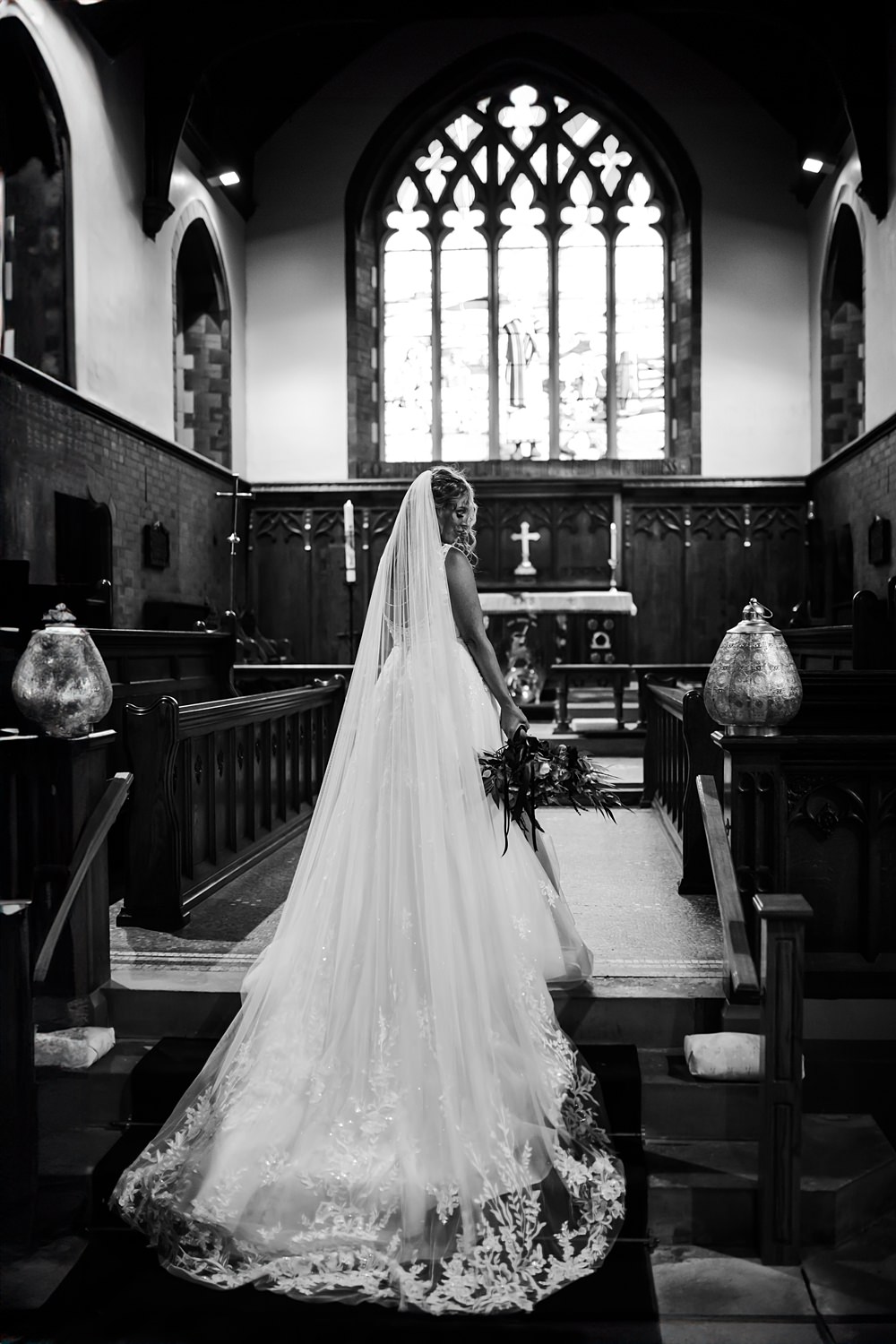 Farmer Barn Wedding DIY Rebecca Jones Photography Veil Train Bride Gown