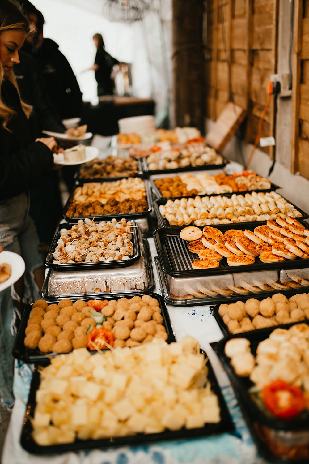 Farmer Barn Wedding DIY Rebecca Jones Photography Buffet Food Table
