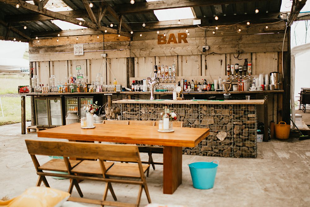 Farmer Barn Wedding DIY Rebecca Jones Photography Bar Drinks
