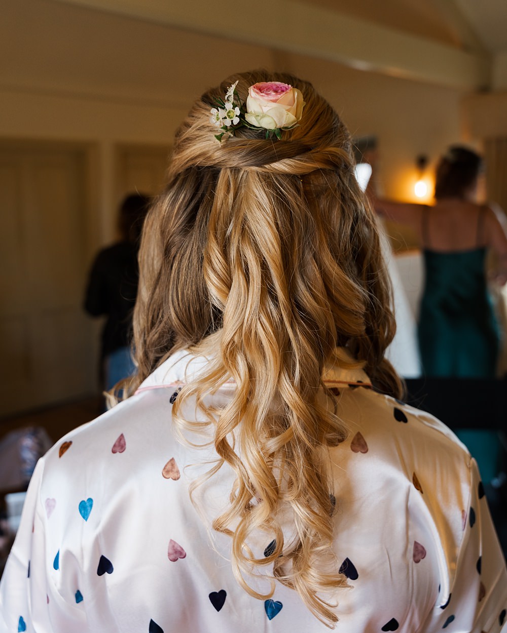 Orchard Wedding Just James Weddings Half Up Half Down Hairstyle Bride Rose