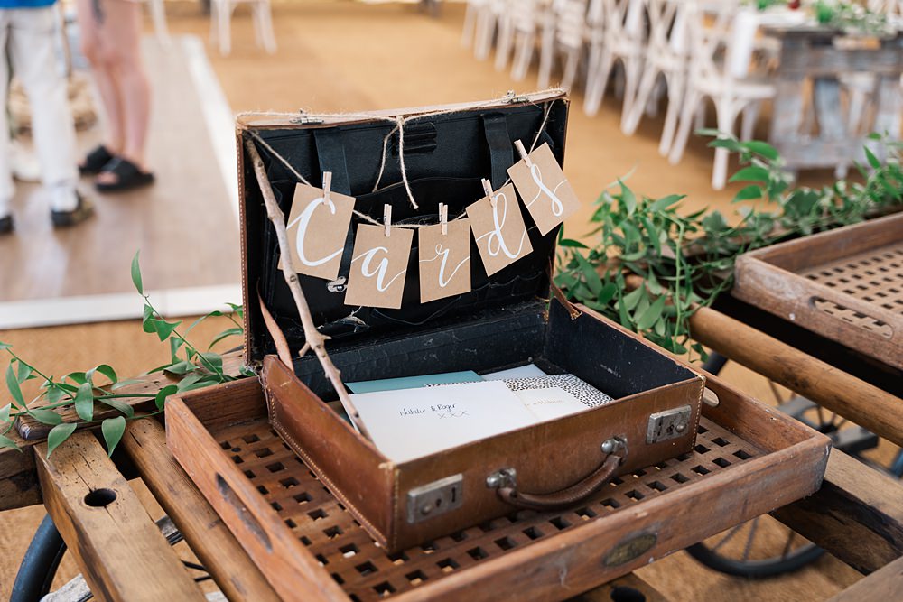 Orchard Wedding Just James Weddings Card Post Box Suitcase