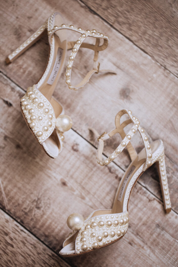Pearl Jimmy Choo Bride Wedding Shoes Heels Fox and Bear Photography