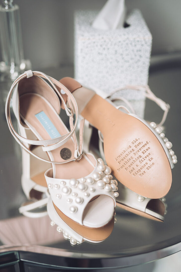 Pearl Wedding Shoes Bride Sixpence Ellie Mac Photography