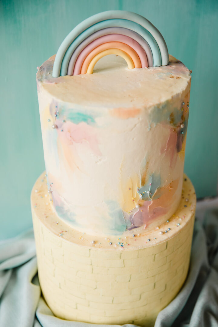 Rainbow Wedding Cake Topper Simple Michelle Huggleston Photography