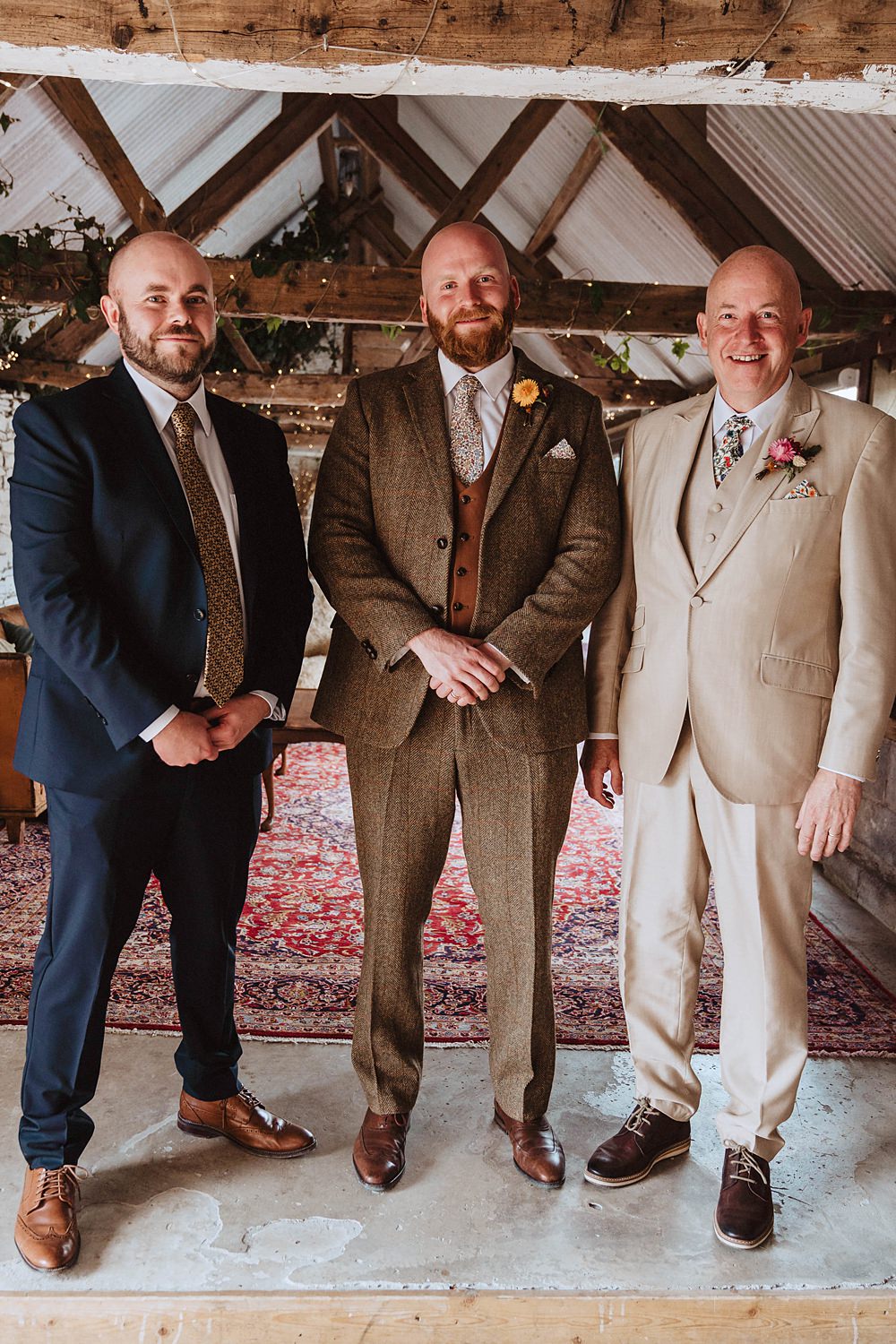 Safari Tent Wedding Indie Love Photography Groom Groomsmen Mismatched Suits