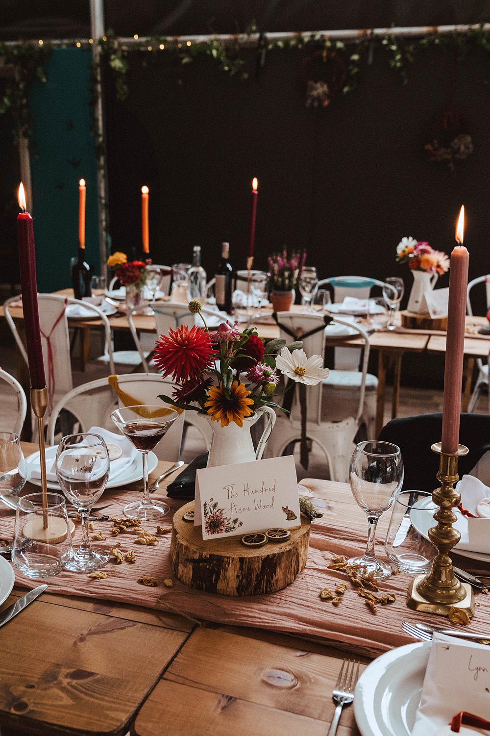 Safari Tent Wedding Indie Love Photography able Decor Flowers Tall Candles