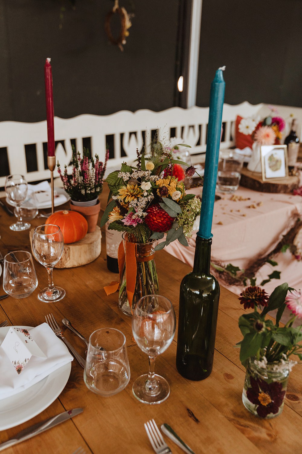 Safari Tent Wedding Indie Love Photography able Decor Flowers Tall Candles Bouquet Centrepiece
