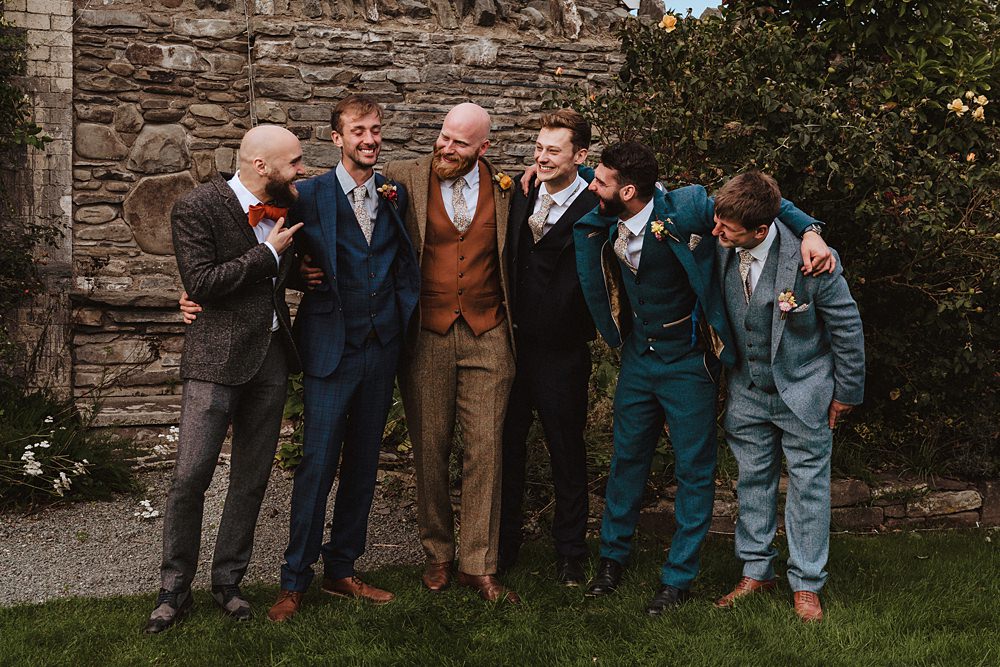 Safari Tent Wedding Indie Love Photography Groom Groomsmen Mismatched Suits