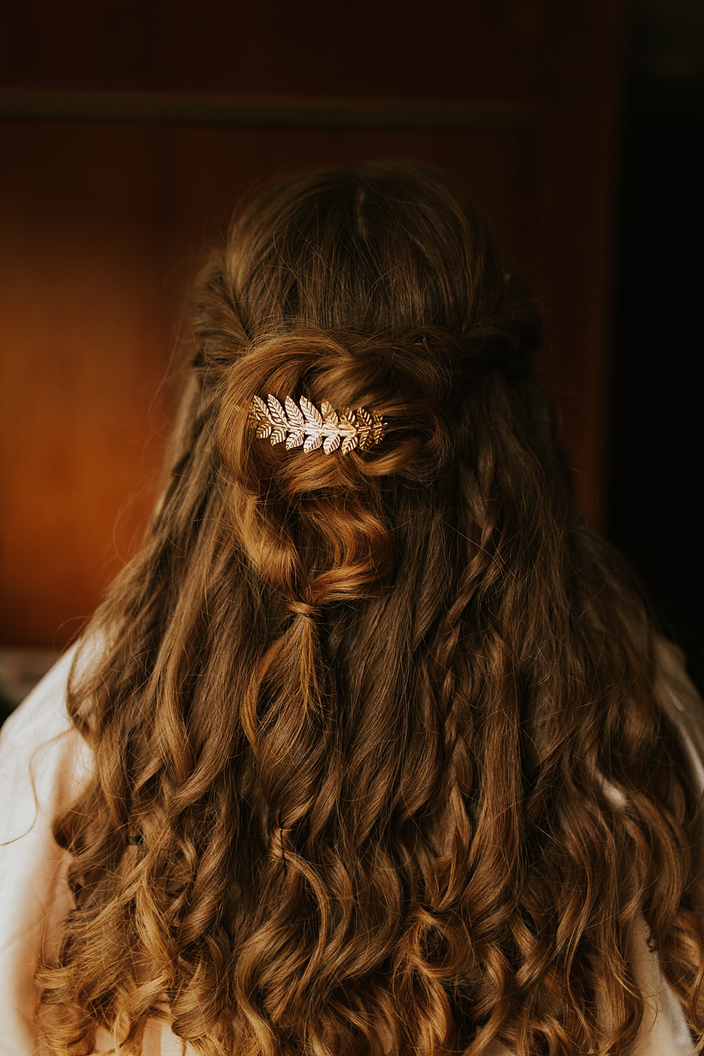 Scout Camp Wedding Rachael Marie Photography Hairstyle Bride Half Up Down Waves Comb