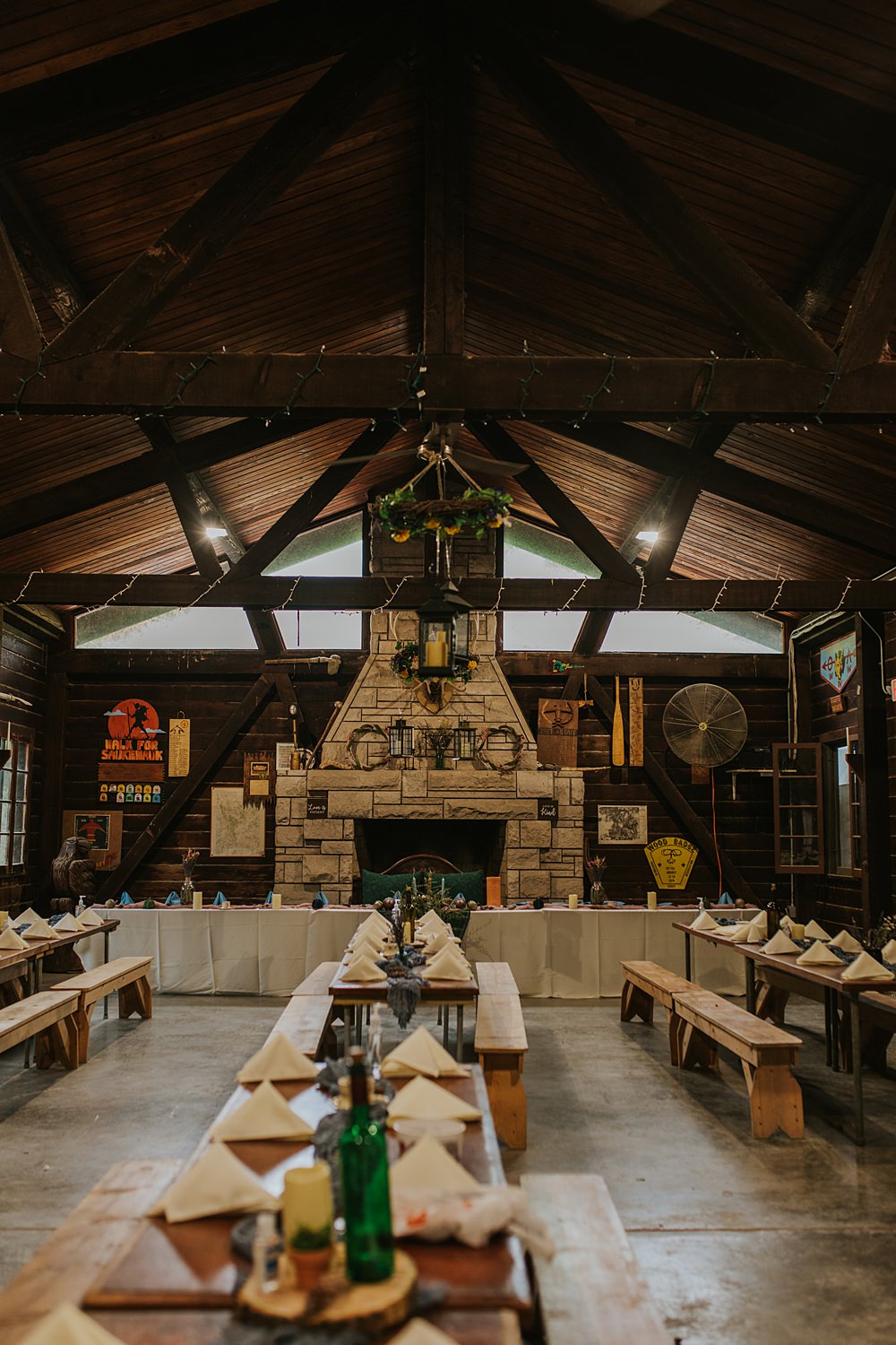 Scout Camp Wedding Rachael Marie Photography Reception Decor Lodge Cabin