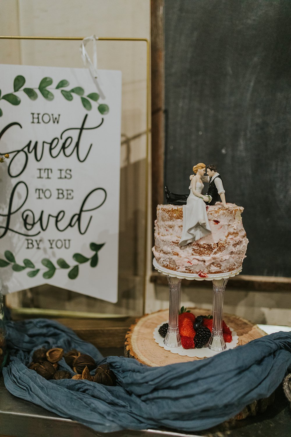 Scout Camp Wedding Rachael Marie Photography Naked Cake Fruit Bride Groom Topper