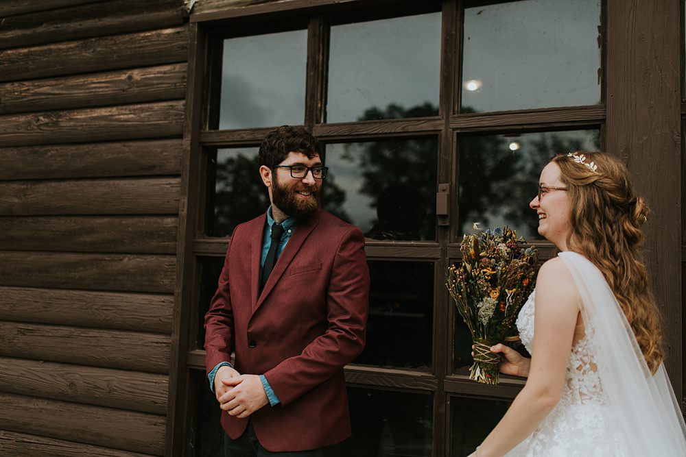 Scout Camp Wedding Rachael Marie Photography First Look