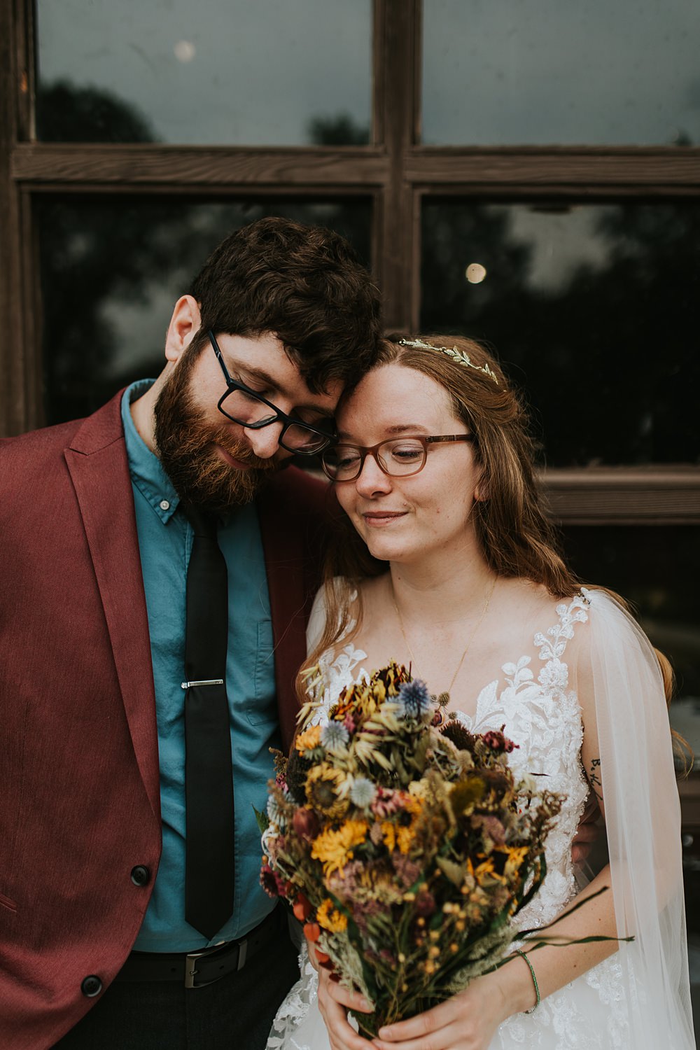 Scout Camp Wedding Rachael Marie Photography Bride Groom Glasses