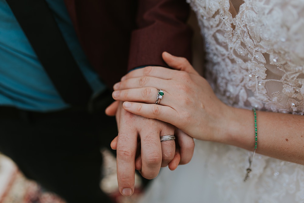 Scout Camp Wedding Rachael Marie Photography Rings Bands Bride Groom