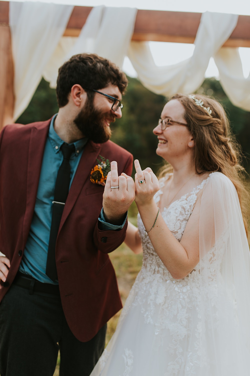Scout Camp Wedding Rachael Marie Photography Rings Bands Bride Groom