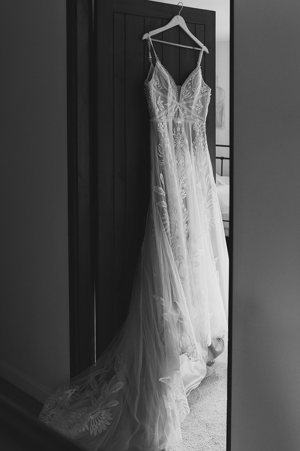 South Yorkshire Farm Wedding Amy Jordison Photography Dress Gown Bride Straps Evie Young