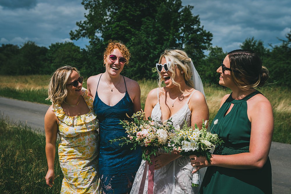 South Yorkshire Farm Wedding Amy Jordison Photography Bridesmaids Mismatched