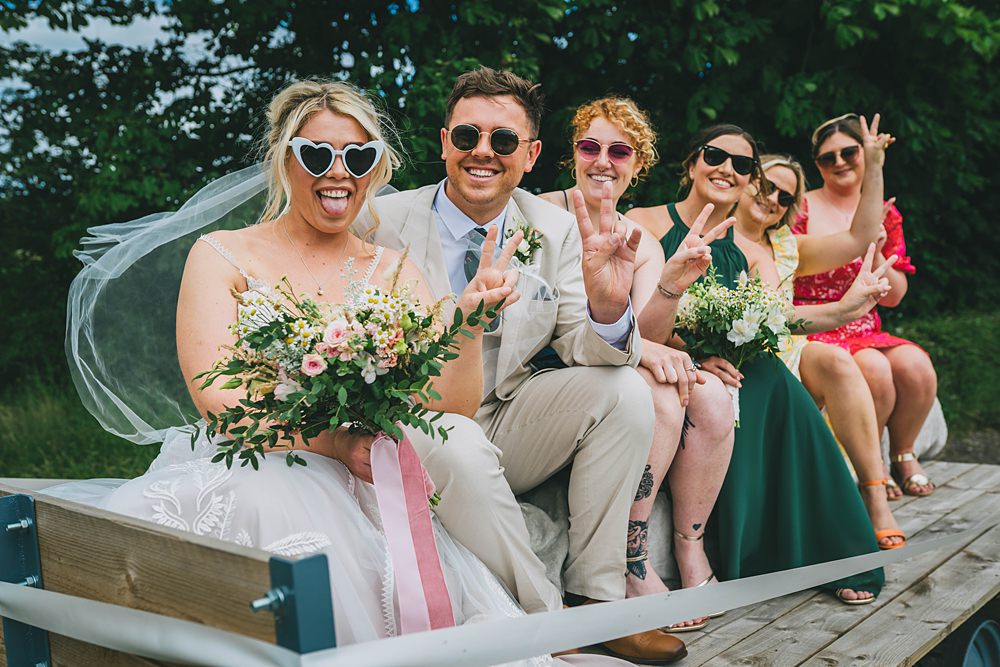 South Yorkshire Farm Wedding Amy Jordison Photography Bridesmaids Mismatched Bridesman