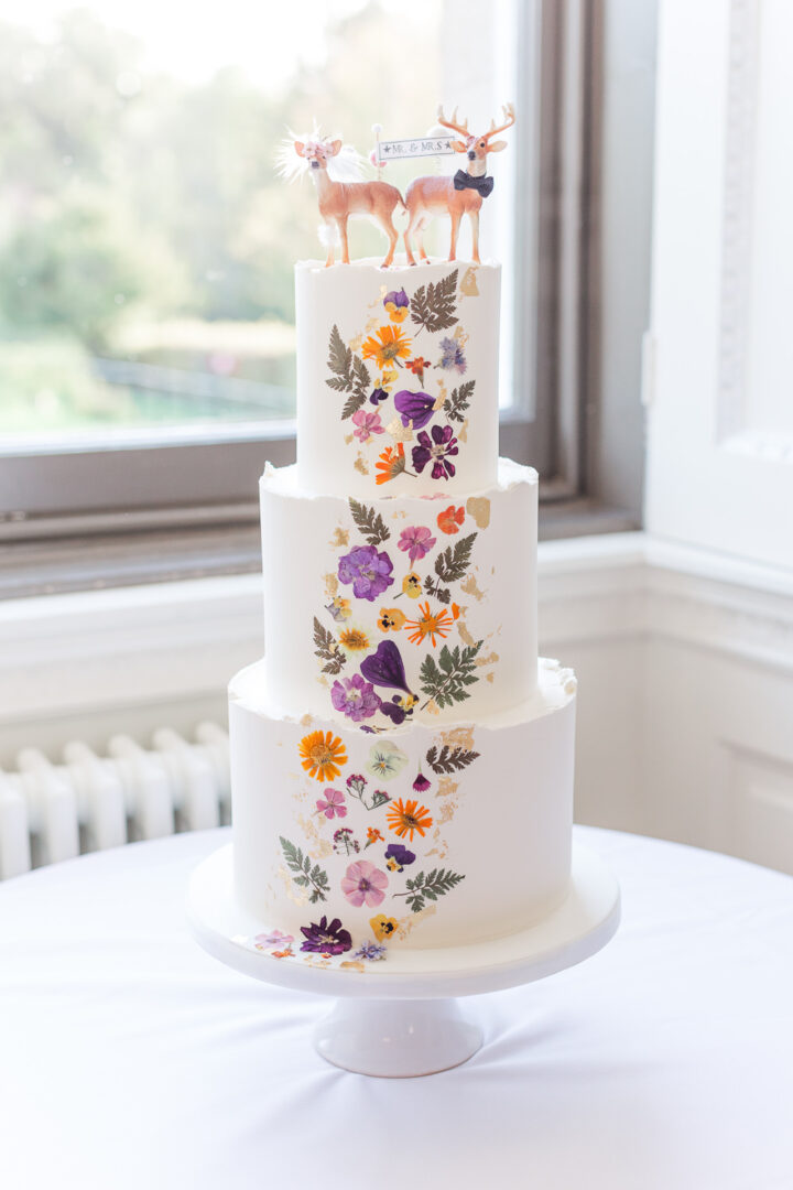 Toy Deer Wedding Cake Topper Idea James and Kerrie Photography