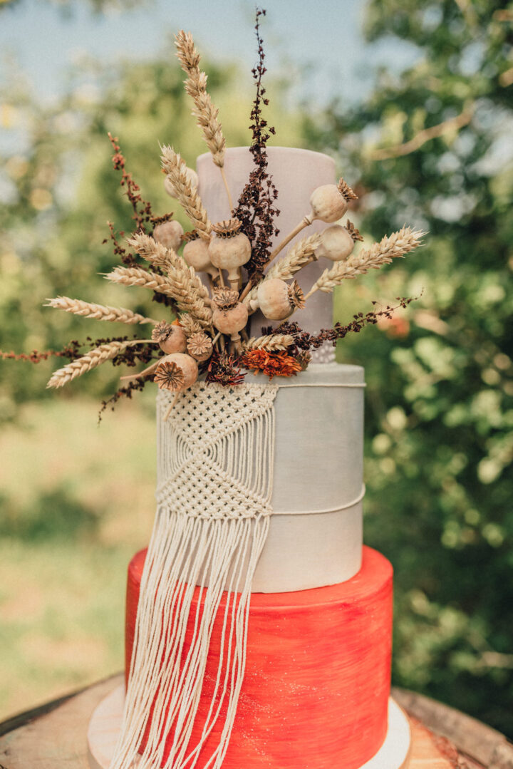 Wedding Cake Topper Boho Macrame Roshni Photography