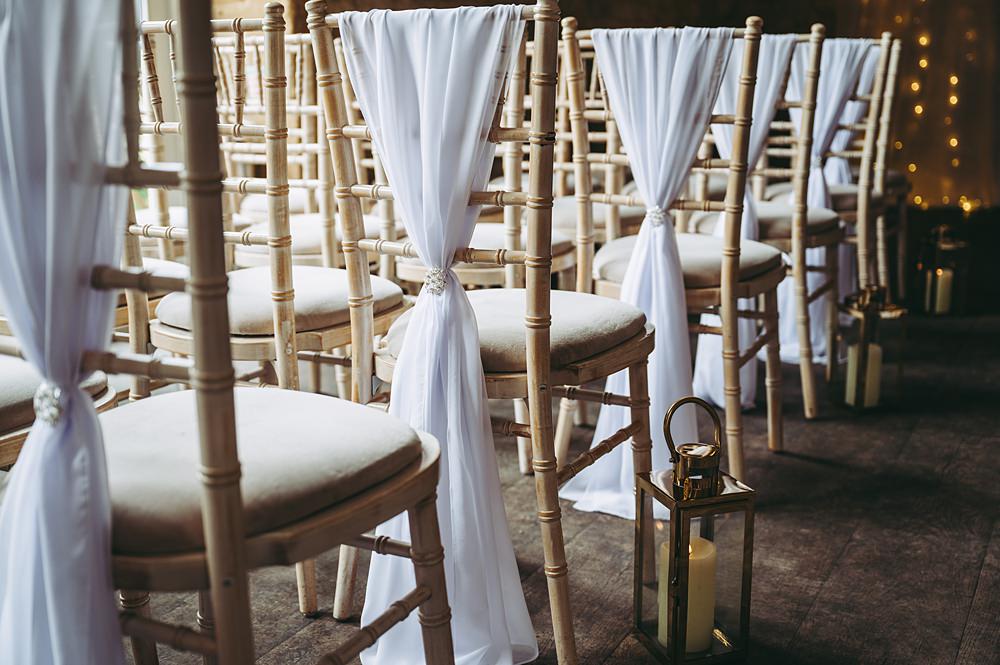 White Gold Wedding Cotswold Pictures Chair Sashes Ceremony