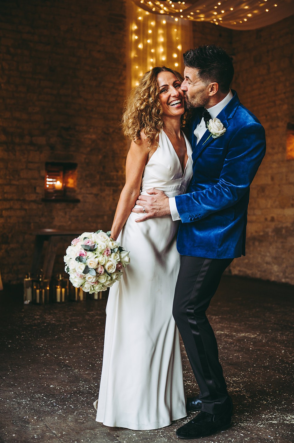 White Gold Wedding Cotswold Pictures Slip Dress Bride ASOS Straps
