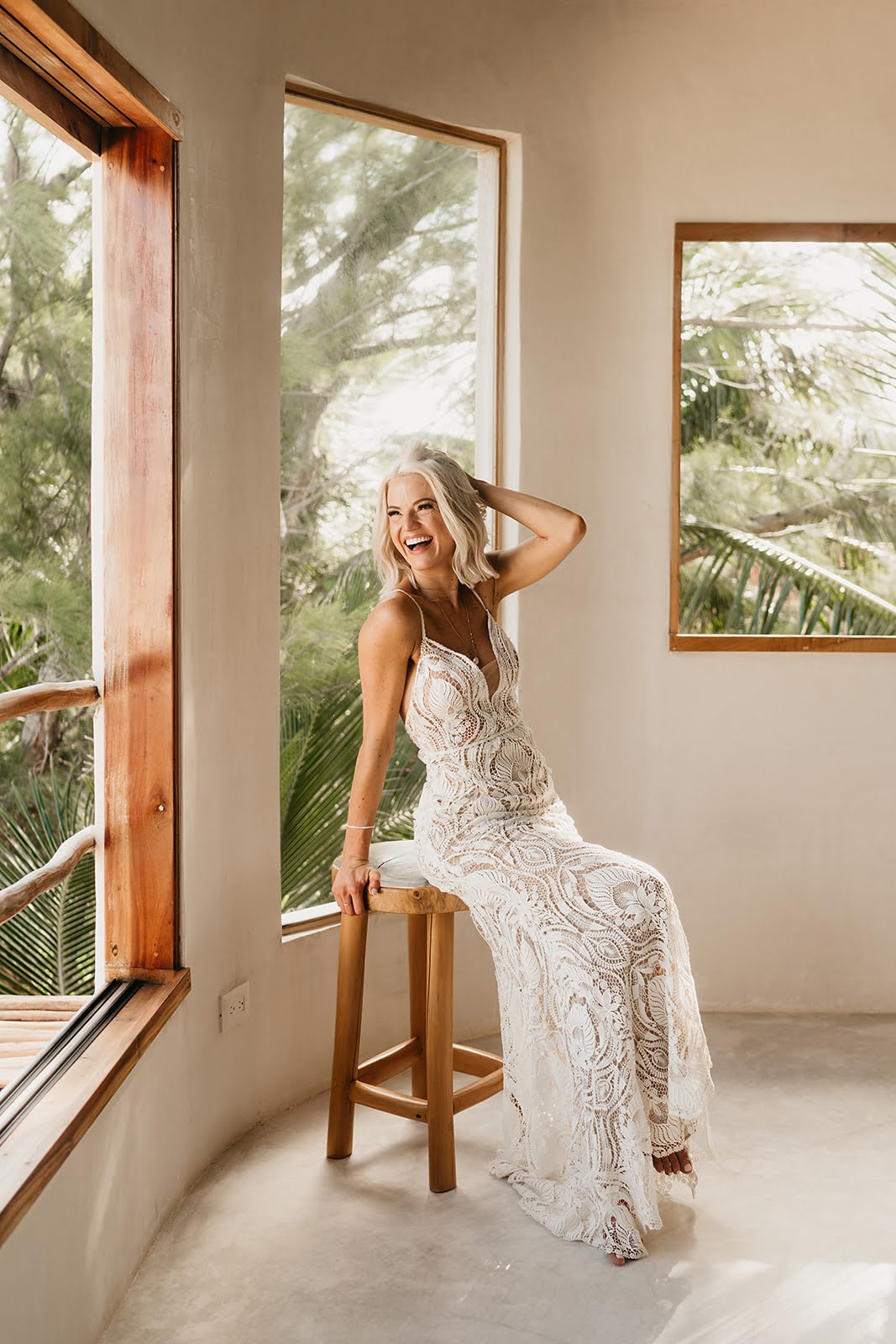 Akiin Tulum Wedding Beach Kape Photography Willowby Watters Gown Lace Strappy Boho